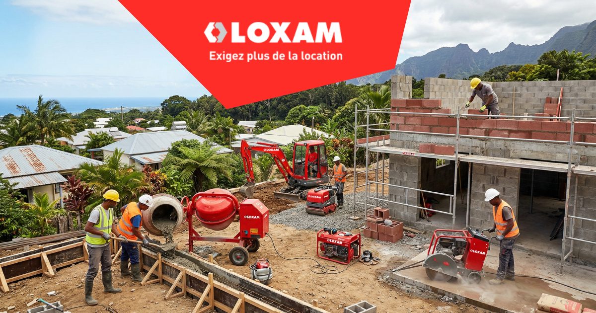 🎯 Bétonnière et dumper, levage et manutention, échafaudages et nacelles, outillage électroportatif.